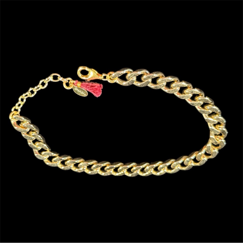 Shashi Gold Plated 14 Chain Link Bracelet With Extension Nwot 58$